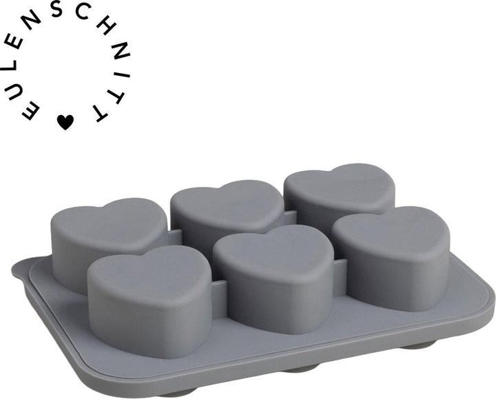 Produktbild Eulenschnitt Eiswürfelform Herzen grau