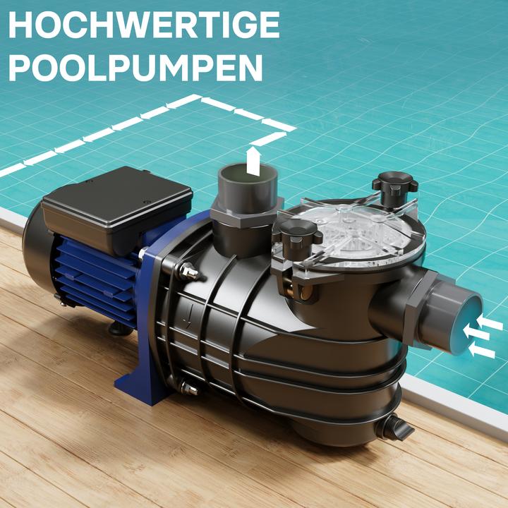 Image du produit Wiltec Pompe piscine 15000l/h 750 watts Pompe filtration Circulation Filtre Eau Pool Whirlpool Jardin