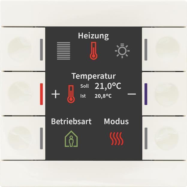 Image du produit MDT BE-TAS86T.02 Bouton-poussoir Smart 86 avec écran couleur et capteur de température Rws glä
