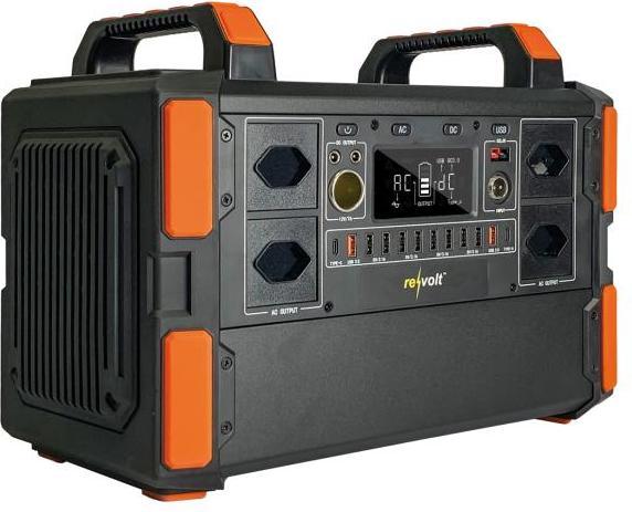 Produktbild Revolt Powerstation & Solar-Konverter mit zwei 110-W-Solarpanel, 327Ah/1048Wh, 1000W (1048 Wh, 16 kg)