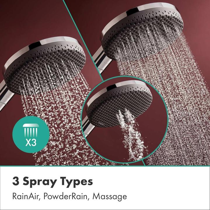 Produktbild hansgrohe Regendusche mit Thermostat, Handbrause und Gleitstangensystem