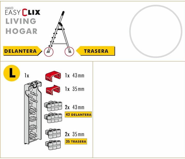 Produktbild Hailo EasyClix Living - Size L, Wechselfuss-Set