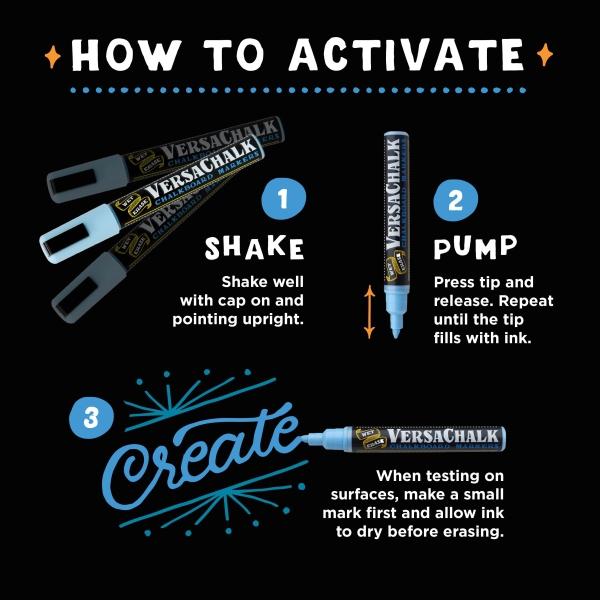 Actual product image VersaChalk - Metallic Liquid Chalk Marker Set of 8 with 3mm Tip (8x)