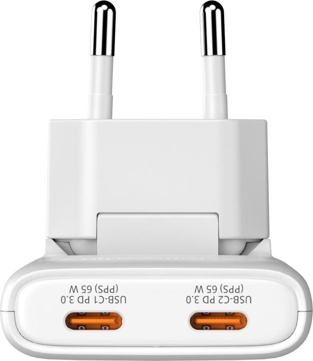 Produktbild Verbatim GaN III Fold 'n' Go Charger 2 Port 65W USB-C white (65 W, 2 Ports)