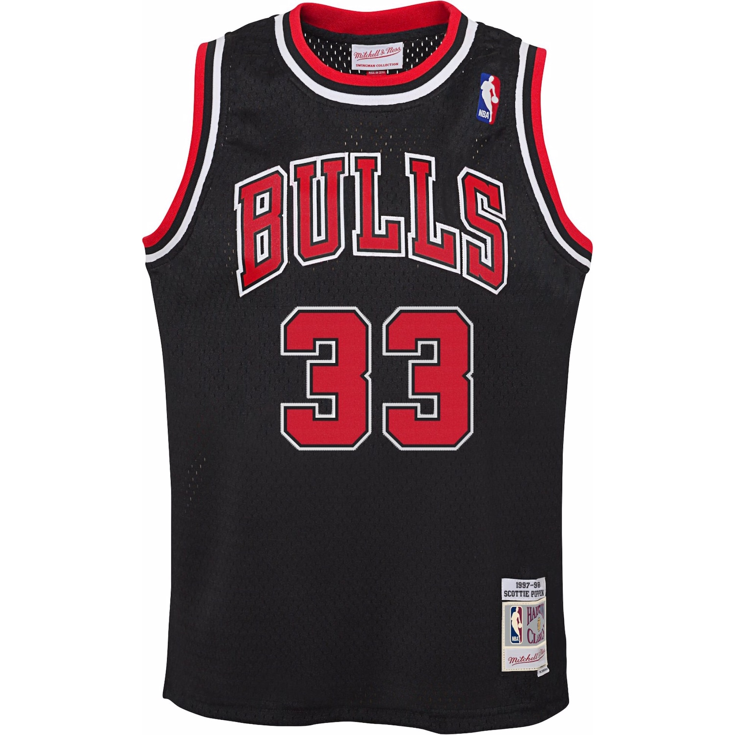 Mitchell & Ness, Jungen, Shirt, Swingman Jersey Chicago Bulls 9798 Scottie Pippen, Schwarz, (140, 146)