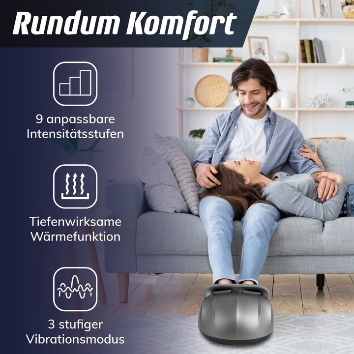Produktbild Fitleap Fussmassagegerät 9 Intensitäten, 5 Programme, bis Gr. 44, inkl. Fernbedienung, Wärmefunktion
