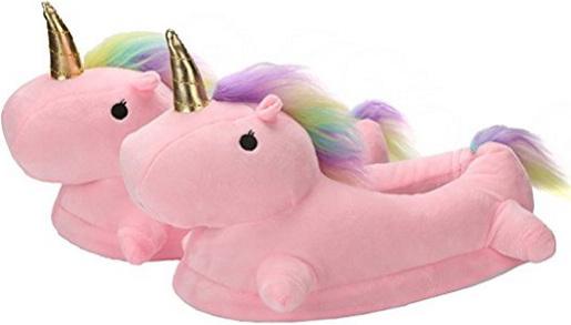 Produktbild MU Classic Einhorn Slipper Hausschuhe - Finken aus Plüsch - Grösse 35-41 - rosa (35, 36, 37, 38, 39, 40, 41)