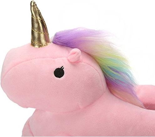 Produktbild MU Classic Einhorn Slipper Hausschuhe - Finken aus Plüsch - Grösse 35-41 - rosa (35, 36, 37, 38, 39, 40, 41)