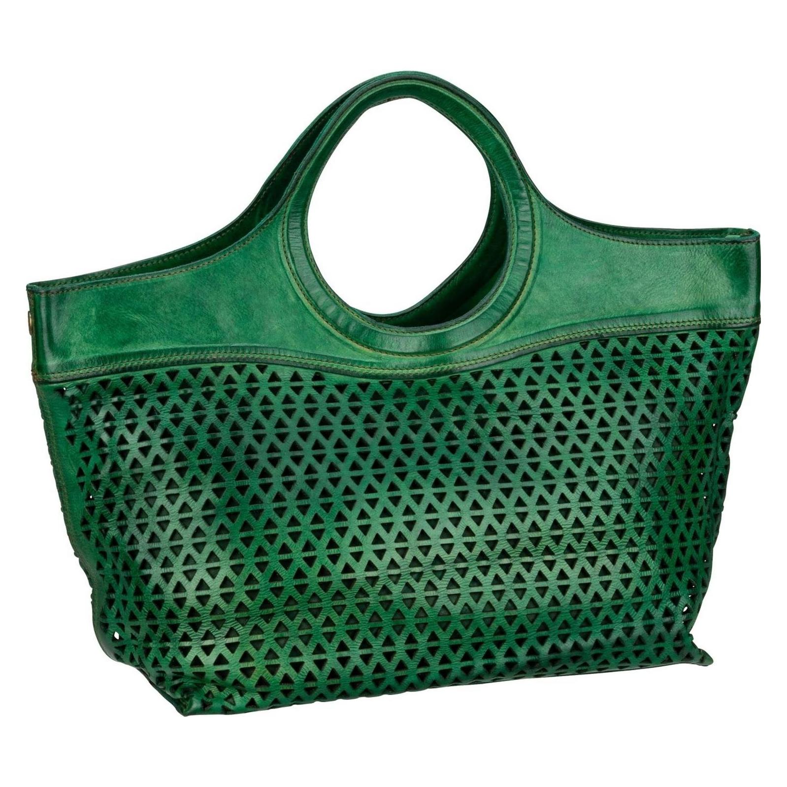 Campomaggi, Damen, Handtasche, Shopper Malibù C033470, Grün