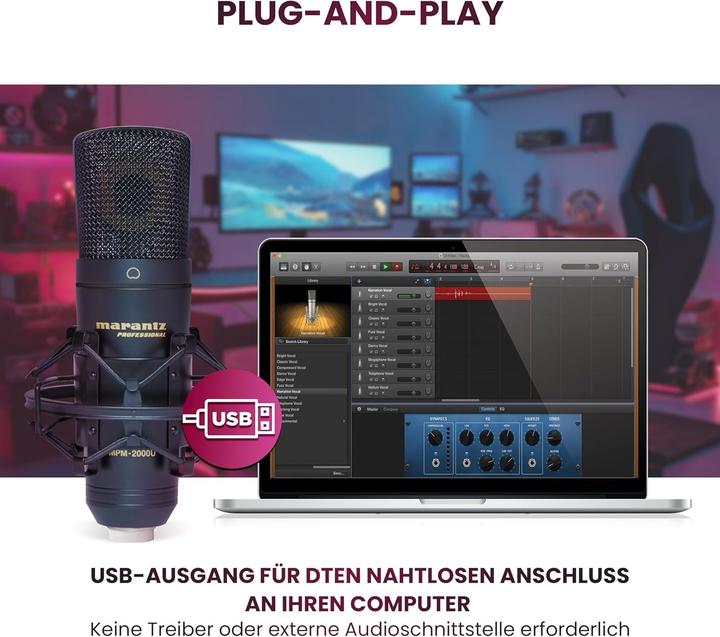 Actual product image Marantz USB condenser microphone MPM2000U