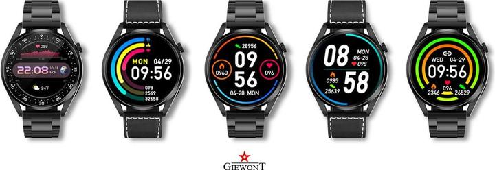 Actual product image Giewont Smartwatch Smartwatch GW450-2 Czarny + Pasek Czarny Skórzany (39.90 mm, 3G)