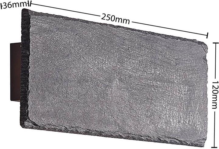 Produktbild Lindby Peetu LED-Wandleuchte, Schiefer, eckig (1000 lm)