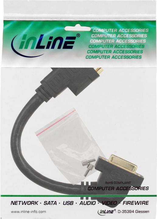 Produktbild InLine Adapter AV DVI-I - DVI-I schwarz (17301G) (20 cm)