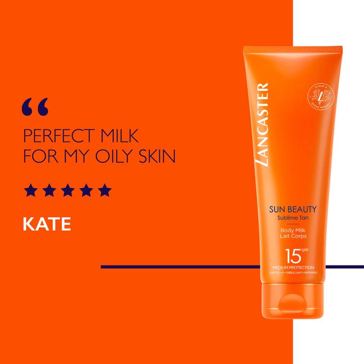 Actual product image Lancaster Body Milk Sun Protection Factor 15 Jumbo (Suntan lotion, SPF 15, 250 ml, 150 g)