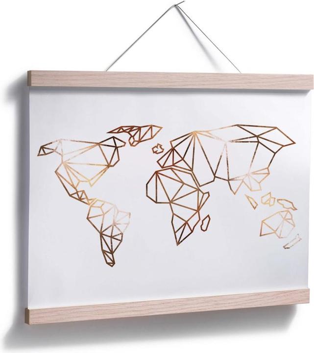 Produktbild Trenddeko Origami Weltkarte - Kupferoptik (80 x 60 cm)