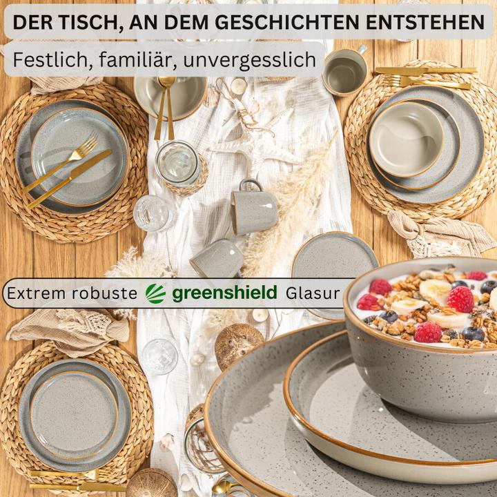 Produktbild Sänger Geschirr Tafelservice Rio Perlgrau (12 Stück)