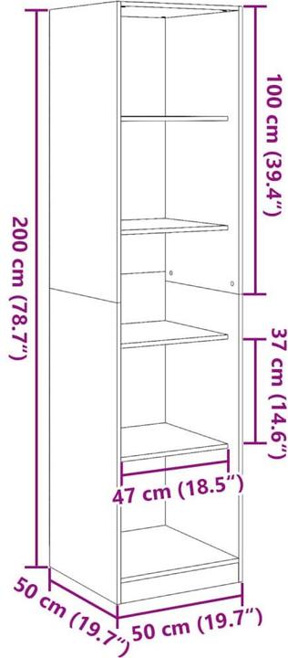 Produktbild vidaXL Kleiderschrank (50 x 50 x 200 cm)