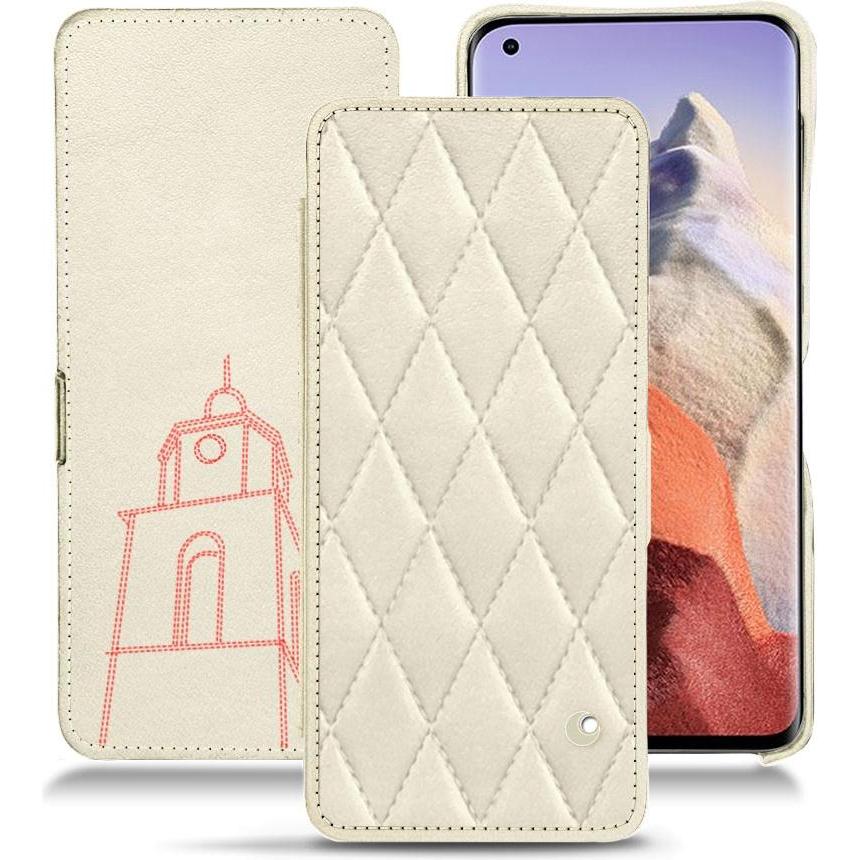 Noreve Lederschutzhülle horizontal (Xiaomi Mi 11 Ultra), Smartphone Hülle, Weiss