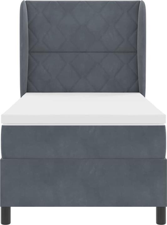 Produktbild vidaXL Boxspringbett Mit Matratze Samt Dunkelgrau