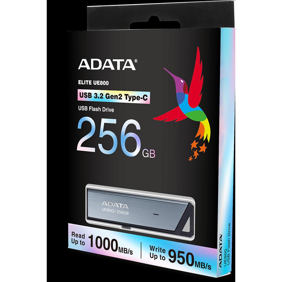 Adata UE800 USB Flash Drive (256 GB, USB-C, USB 3.2 Gen 2), USB Stick, Silber
