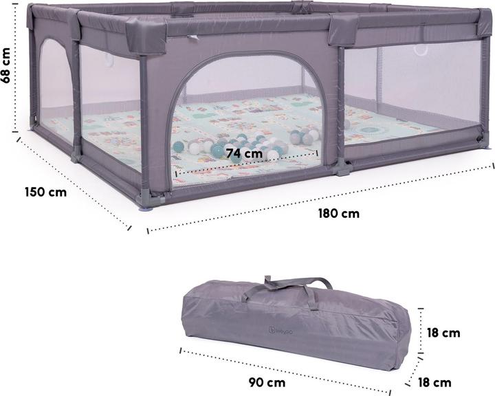 Actual product image BabyGo Playpark 2 (150 cm, 180 cm)