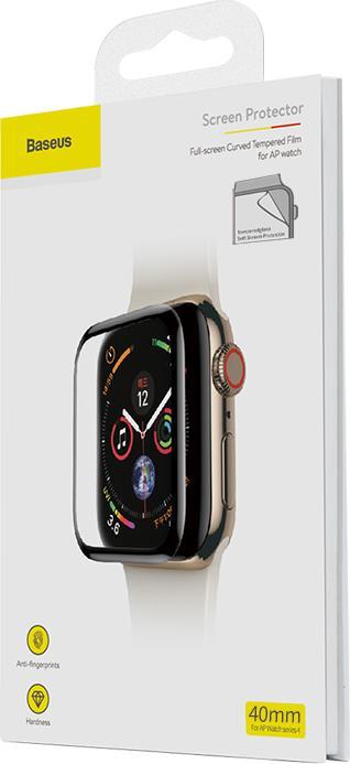 Produktbild Baseus 0.2mm Full-screen curved temperedglass soft screen protector 40mm For AP Wtach serise4/serise5 Bl...