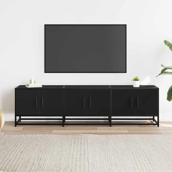 Productafbeelding VidaXL TV-meubel Lowboard TV-meubel TV-tafel Houtmateriaal Metaal (150 x 35 x 41 cm)