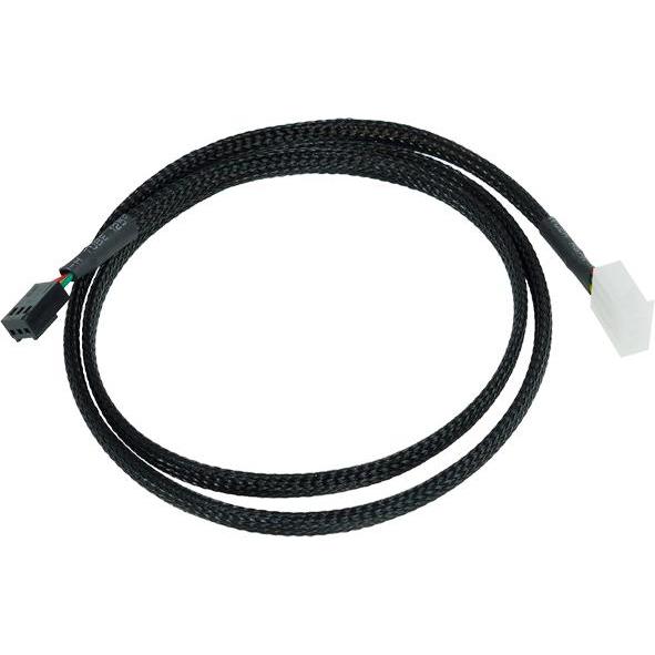 Phobya Durchflusssensorkabel 3 Polig 80cm Schwarz gesleevt, Wasserkühlung Überwachung, Schwarz