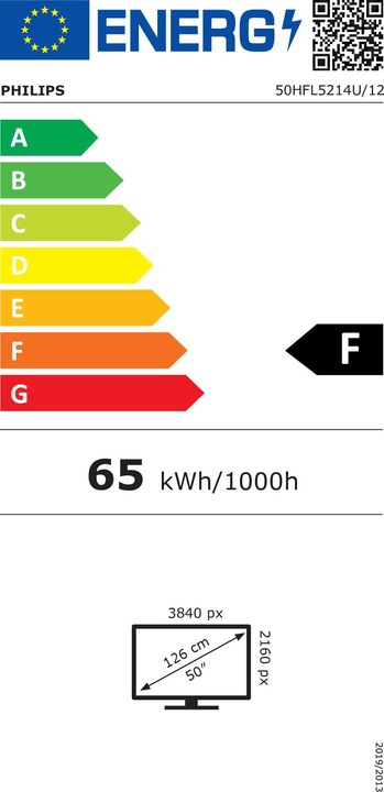 Energie-Label Philips Hotel TV 50HFL5214U/12 50" MediaSuite (50", LCD)