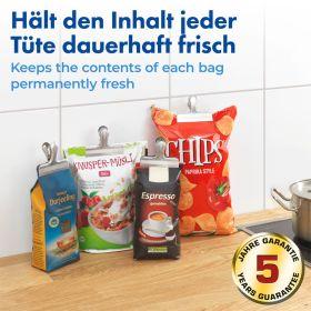 Actual product image Wenko Verschlussklammern Edelstahl, 10er Set mit starker Klemmfeder (10x)