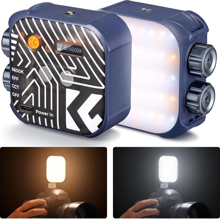 Actual product image K&F Concept Dual Color Temperature LED Video Ligtht, Built-in 2000mA battery (Blue) (Video light)