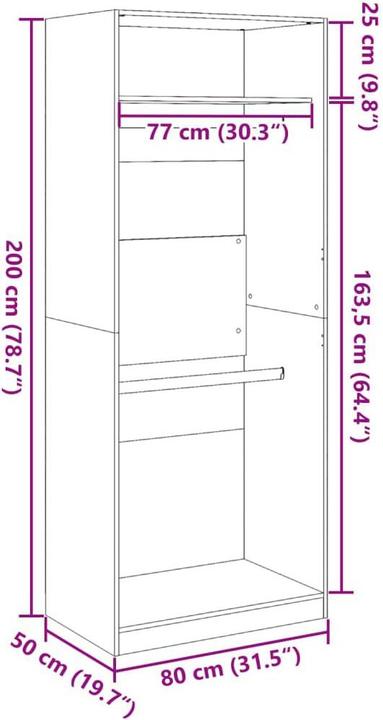 Produktbild vidaXL Alexius (80 x 50 x 200 cm)