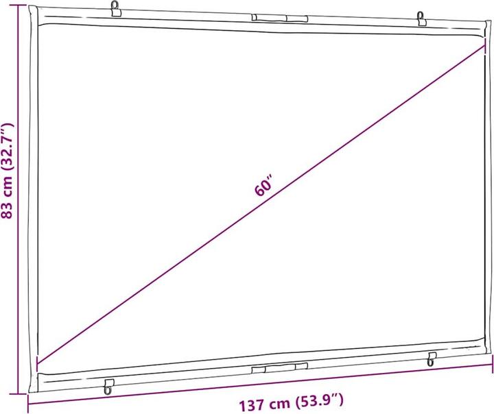 Immagine prodotto VidaXL Schermo proiettore Schermo di proiezione a parete da 60 pollici 16:9 Schermo (60", 16:9)