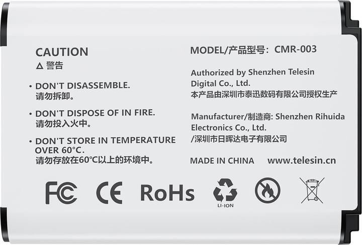Nährwerte und Zutaten Telesin NP-BX1 Camera Battery (1090mAh) for Sony ZV-1/ZV-1ll and other cameras (Kamera Akku)