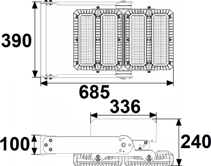 Produktbild Isoled LED Flutlicht 450W, 130x40° asymmetrisch, variabel, DALI dimmbar, neutralweiss, IP66 (IP66)