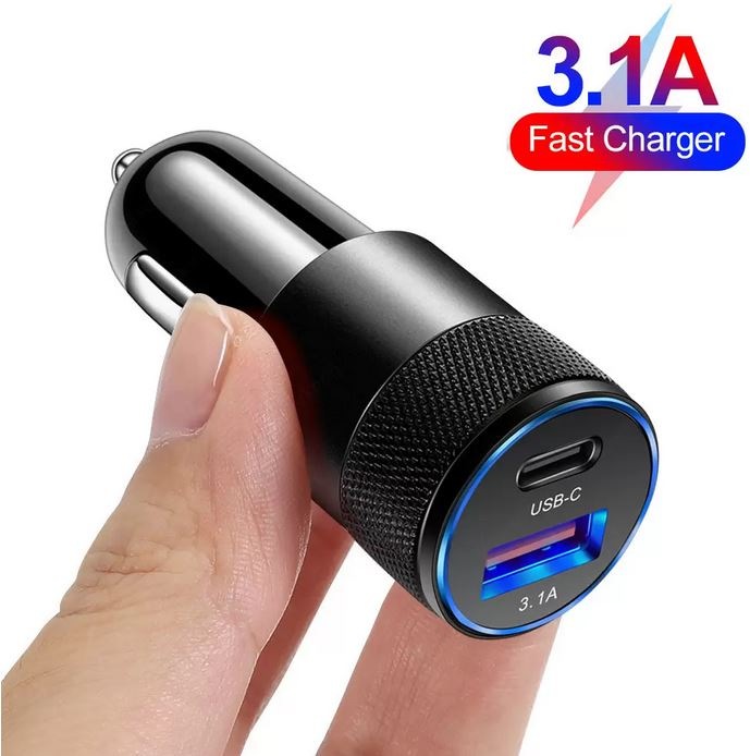 Produktbild PhoneLook Doppel USB Zigarettenanzünder Adapter 15W 3.1A Power Delivery USB-A & USB-C