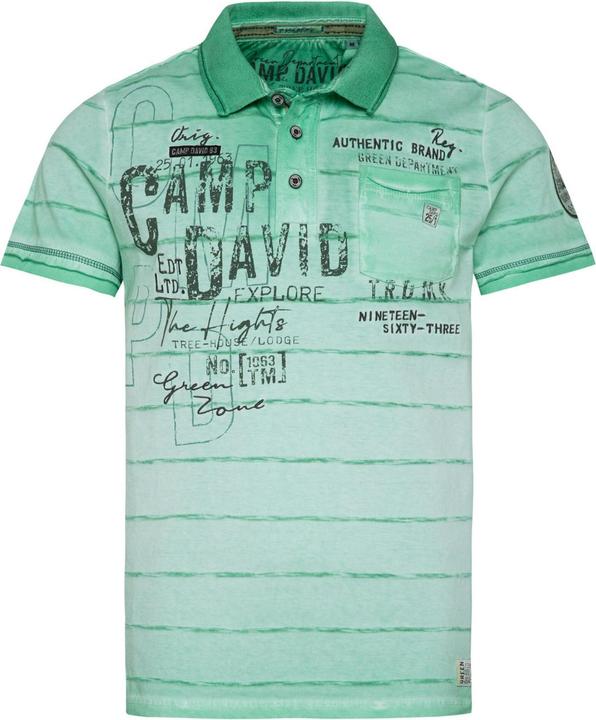 Camp David Poloshirt Tree House Kurzarmshirt mit Polokragen (L)