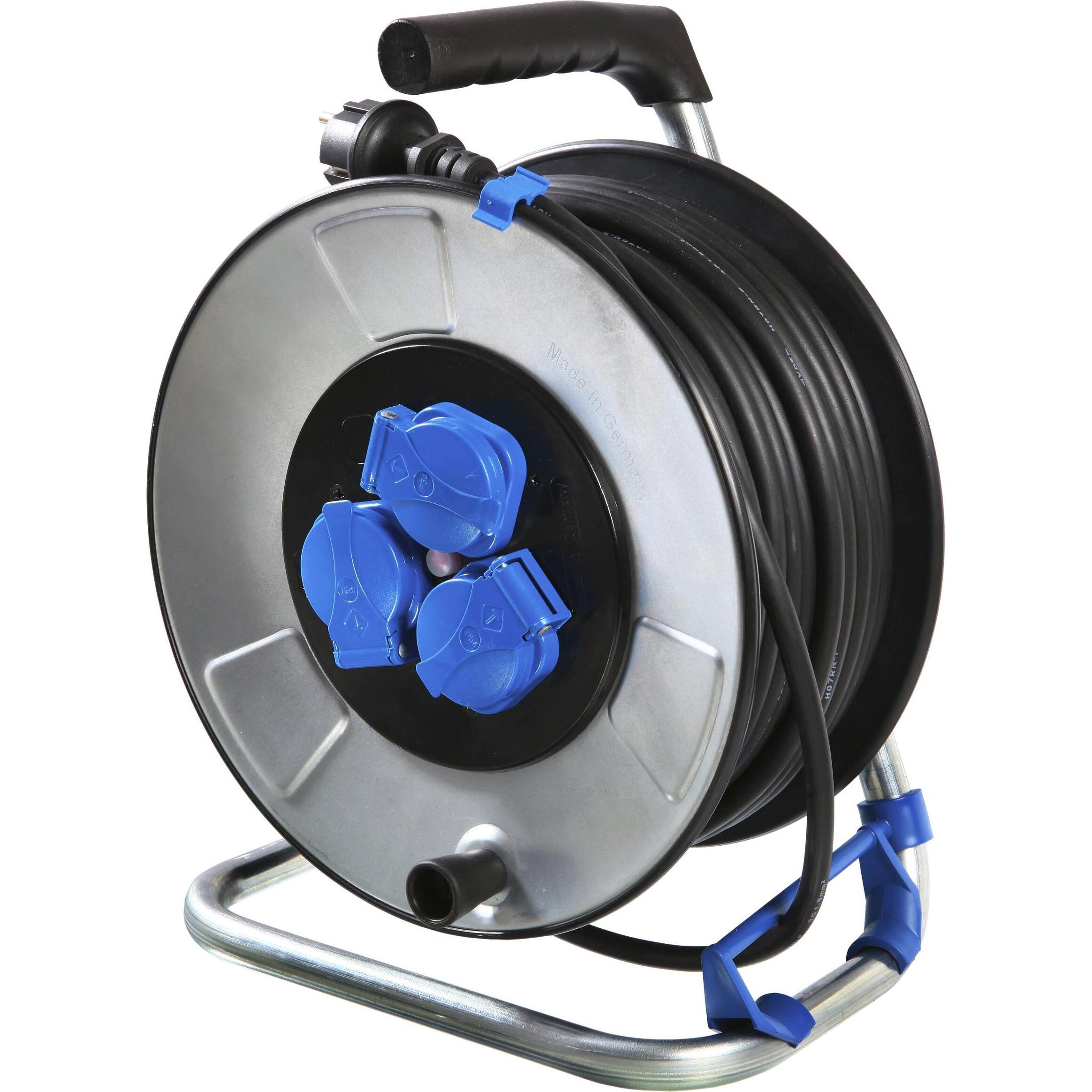 Thumbnail - As - Schwabe, Kabelrolle, Metallkabeltrommel mit Schutzisolierung (25 m, 1.50 mm²)