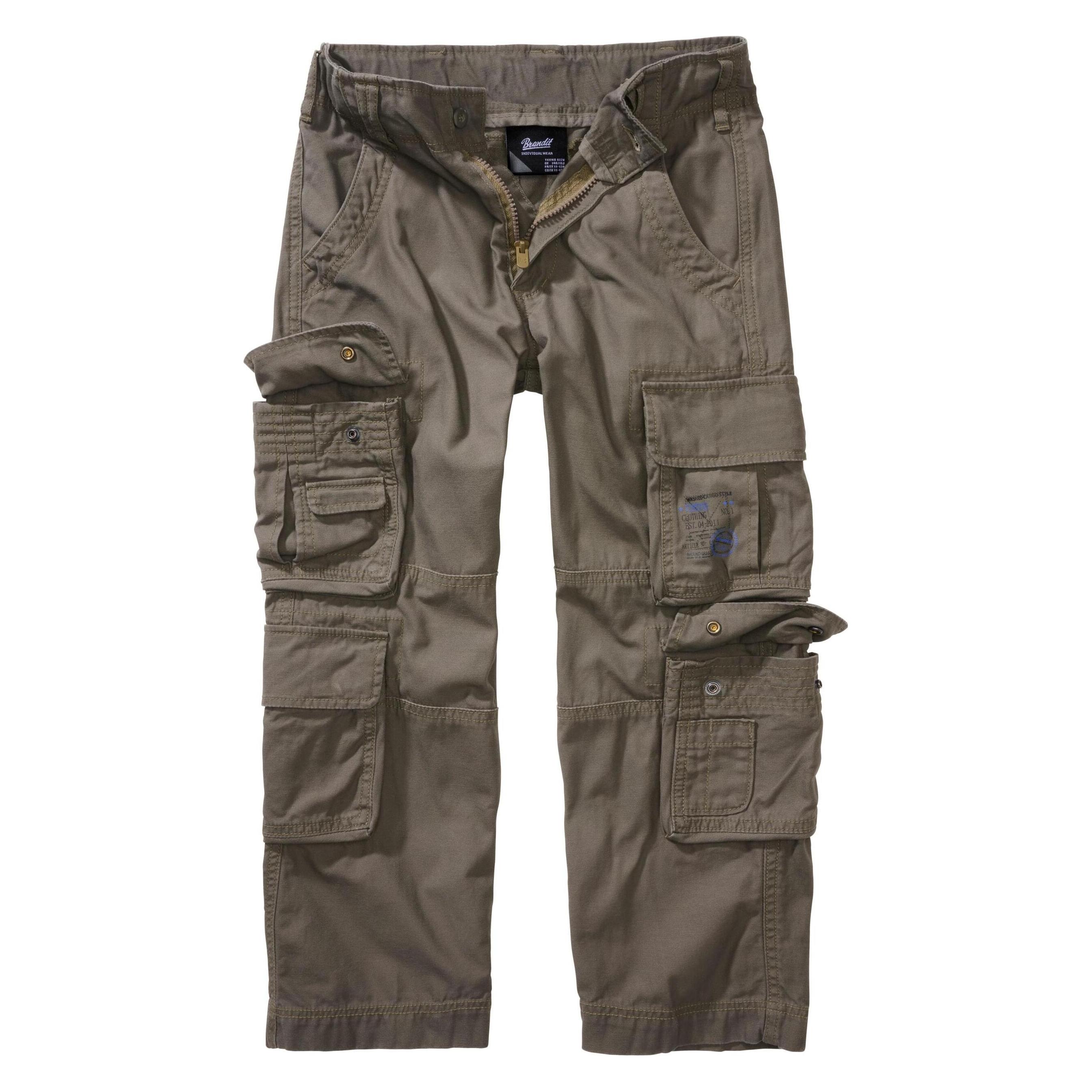 Brandit, Jongens, Broek, Pure Broek Voor Kinderen - 16207, Groen, (170)