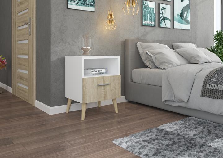 Produktbild ADRK Furniture LOGAN Nachttisch mit Schublade (37 x 37 x 37 cm)