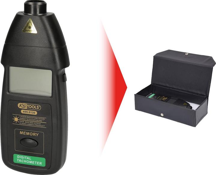 Actual product image KS Tools Photoelectric rev counter, LED display/laser