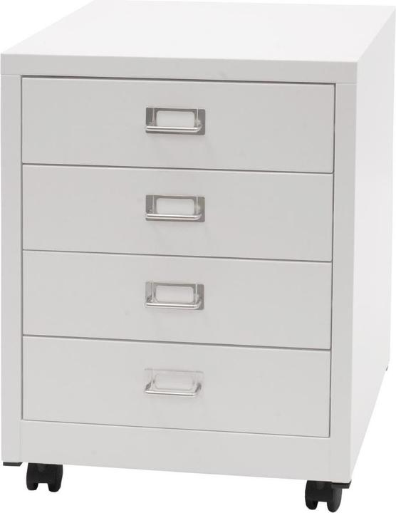 Produktbild Mendler Rollcontainer HWC-L49, Metall 55x40x41cm 4 Schubladen, weiss (40 x 41 x 55 cm)