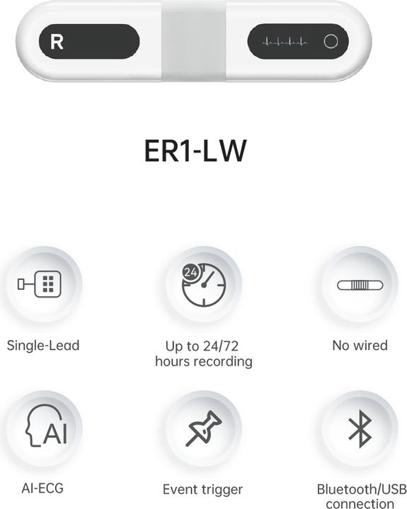 Produktbild ViatomTech ER1-LW One Lead 24Hrs ECG Recorder w/ Screen