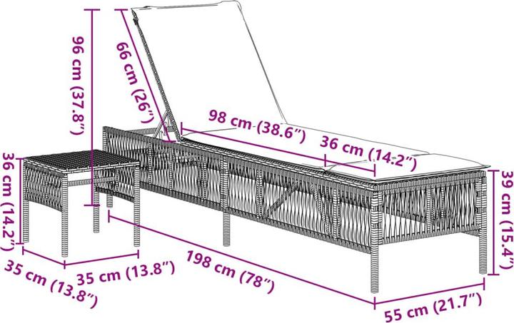 Produktbild vidaXL Sonnenliege (198 cm)