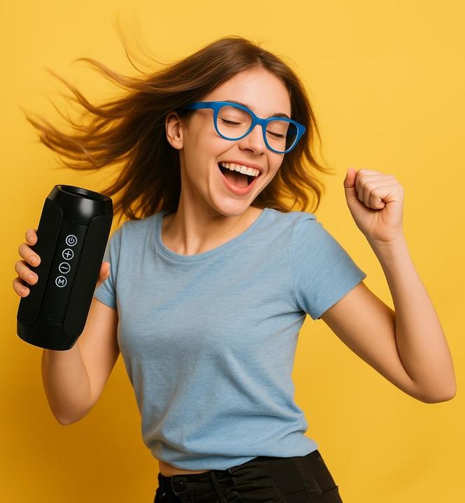 Actual product image Squeak GŁOŚNIK JET BLUETOOTH 5.3 14W RADIO FM MICROSD AUX USB USB-C SQ1008 (12 h)