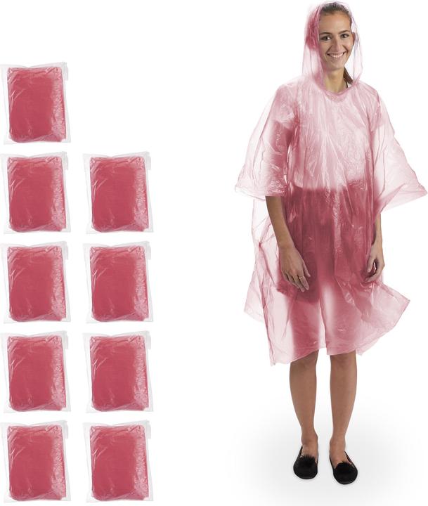Actual product image Relaxdays Rain Poncho Set of 10 (10XL)