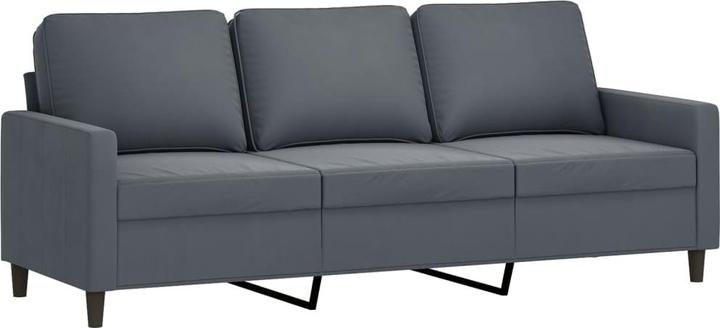 Image du produit vidaXL Canapé 3 places avec pouf gris foncé 180 cm velours,couleur (3 places)