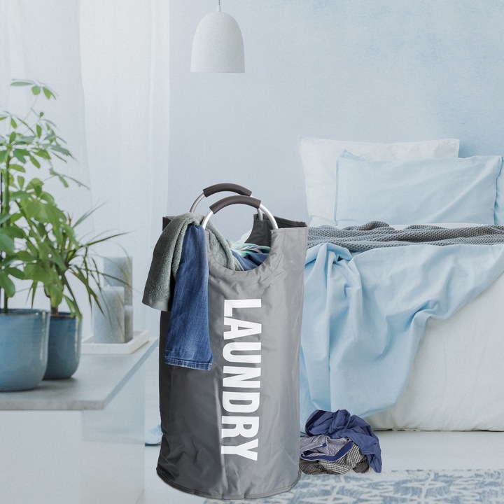 Actual product image Relaxdays Folding Laundry Hamper with Handles (60 l)