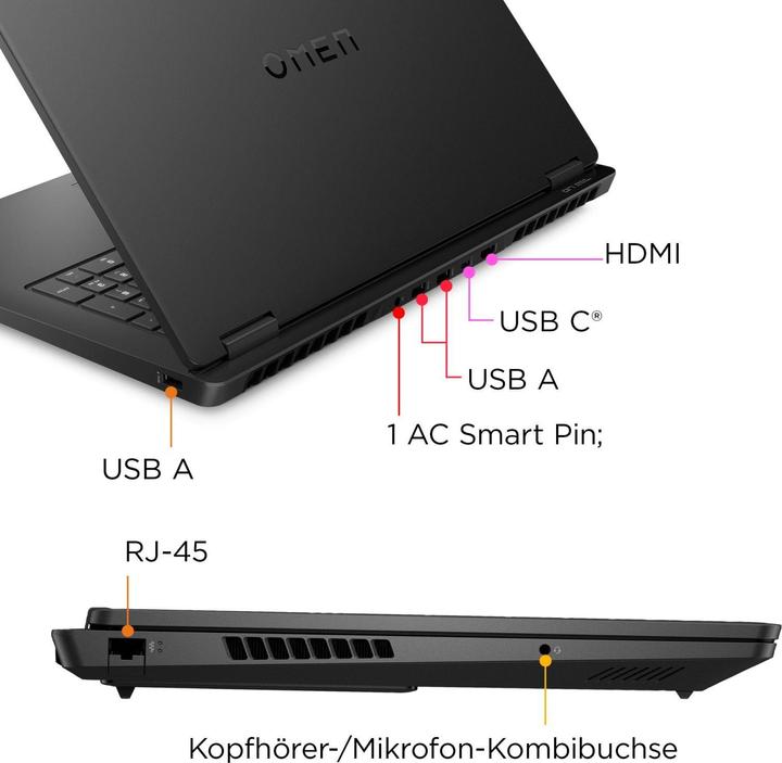 Productafbeelding HP Omen 17-db0184ng RTX 4070 (17.30", AMD Ryzen 7 8845HS, 16 GB, 1000 GB, DE)