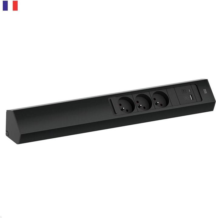 Image du produit Bachmann CASIA 2 3x FR Prise UTE 1x USB-Charger A/C (932.107) noir, long (3 x, CEE 7/3, PECO 7/5, 2 m)